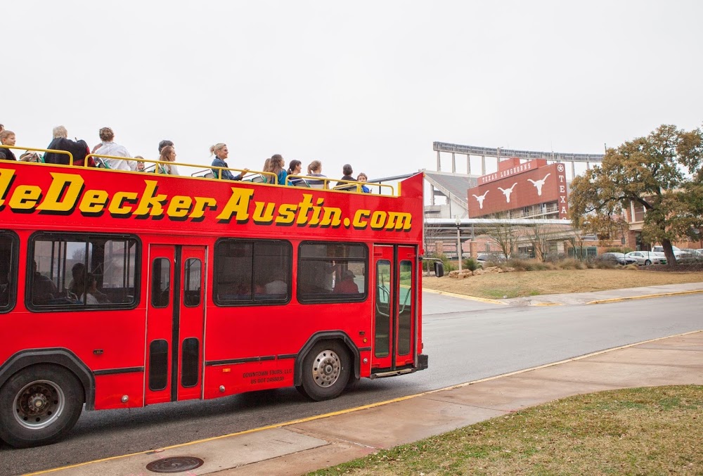 Double Decker Austin Tours Hop On/ Off Sightseeing Buses.